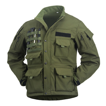 Men’s Tactical Motorcycle Windbreaker Waterproof Mid-Length Outdoor Jacket